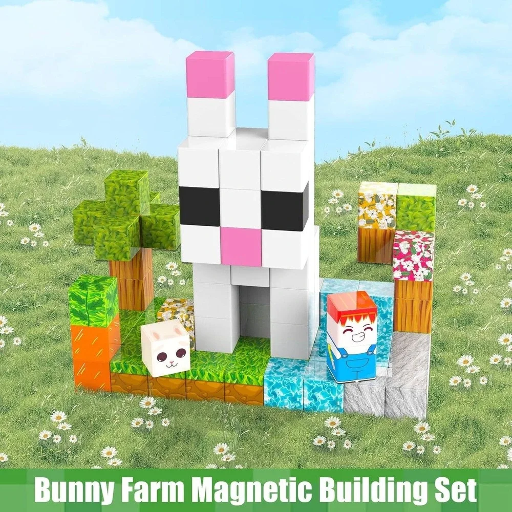 PBKCQ Animal Forest 132PCS Magnetic Building Blocks Toddler‎ Toys,Build Forest W